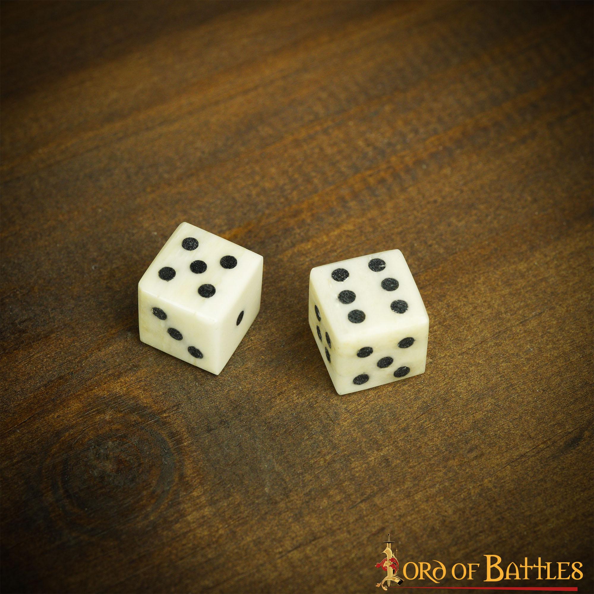 Dados Medievales de Hueso - Juego Artesanal de 6 (hueso de Buey, 1,2 Cm) - Image 9