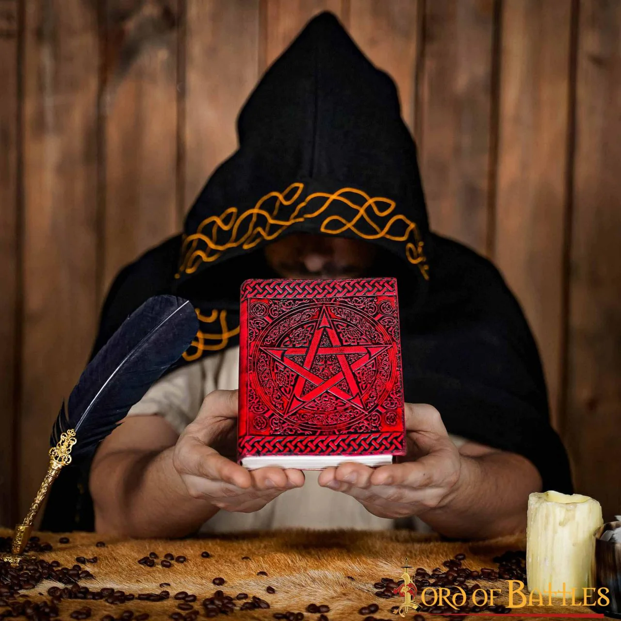 Diario Medieval Pentáculo Hecho a Mano Diario de Piel Auténtica - Image 10