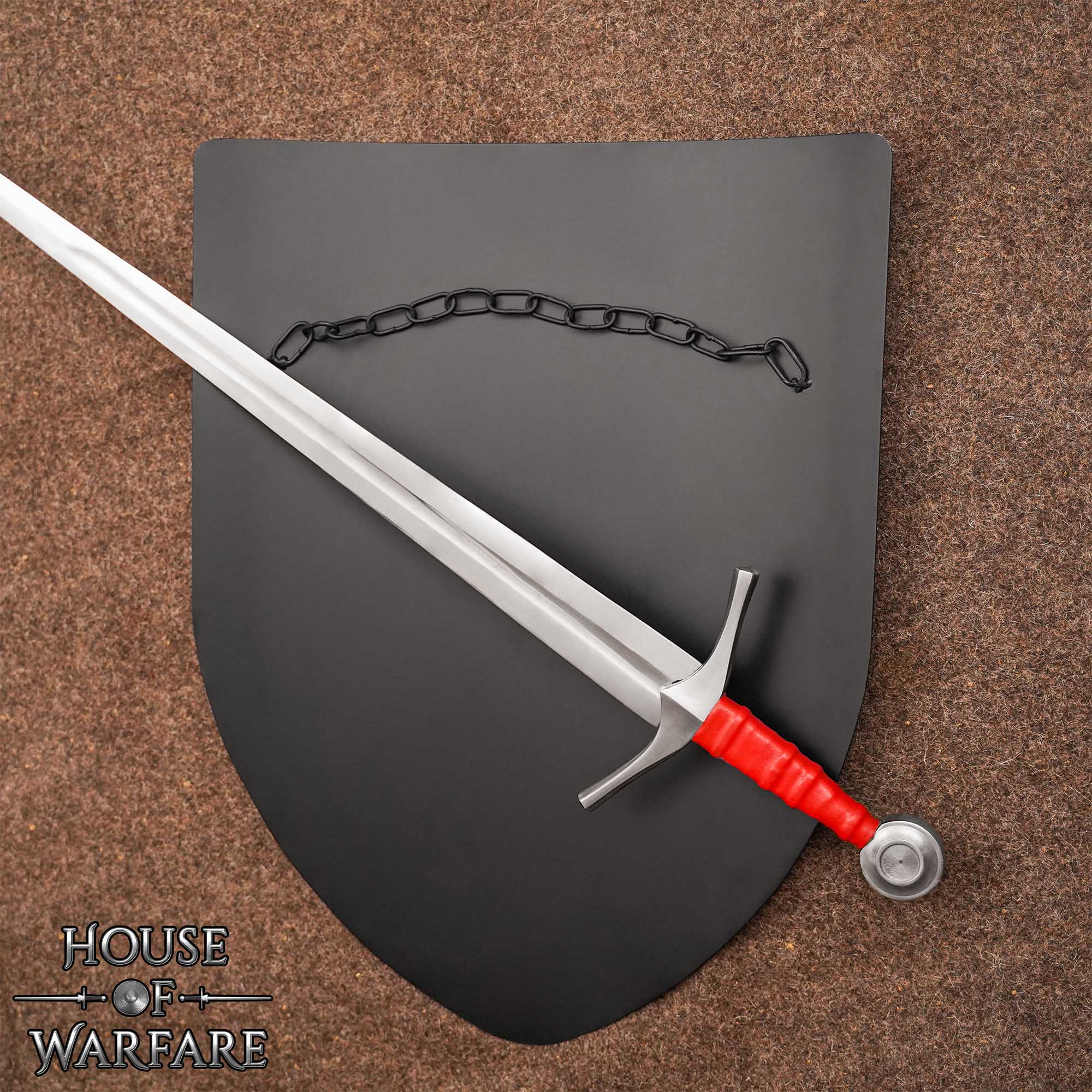 Escudo de Batalla de Acero Liso con Cadena - Negro- Personalizable - Image 6