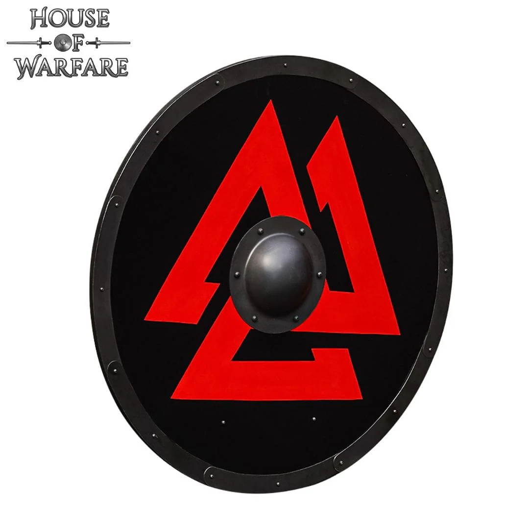 Escudo Vikingo Valknut - Madera y Acero Reforzado