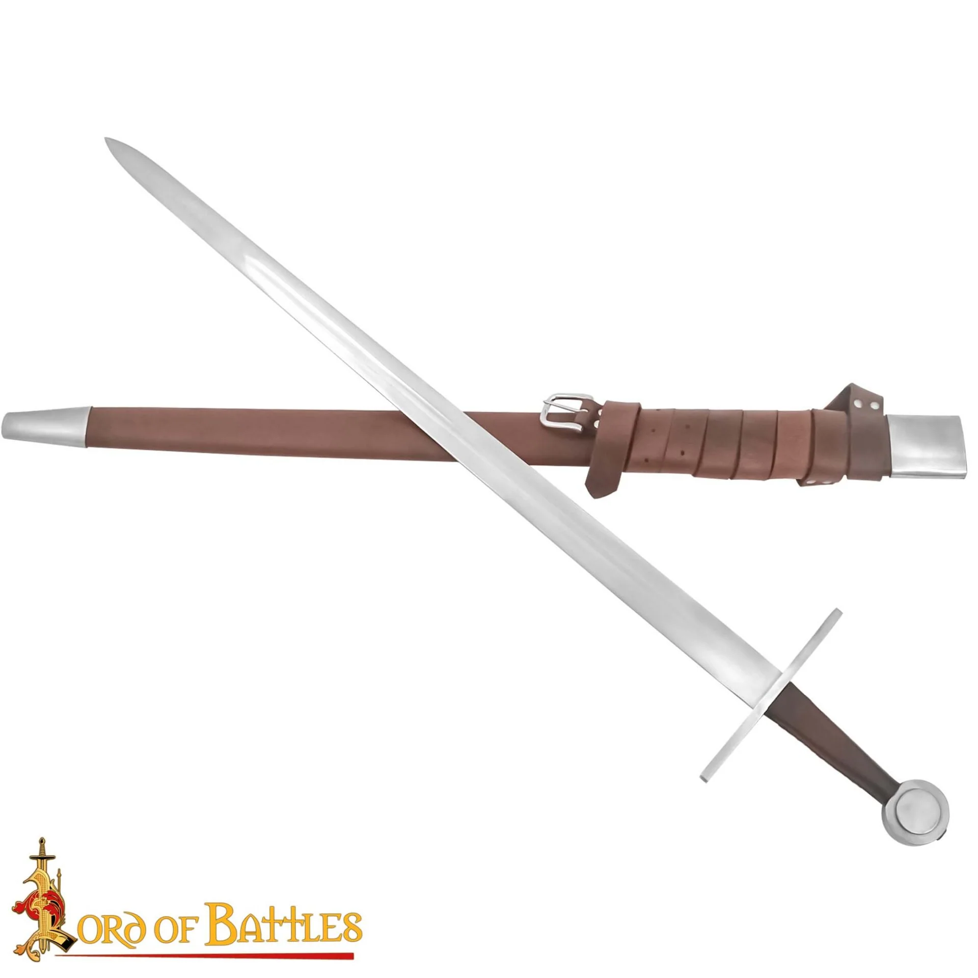 Espada Medieval Normanda Forjada a Mano Tradicionalmente con Pomo de Rueda - Hoja Funcional con Vaina de Cuero - Image 5