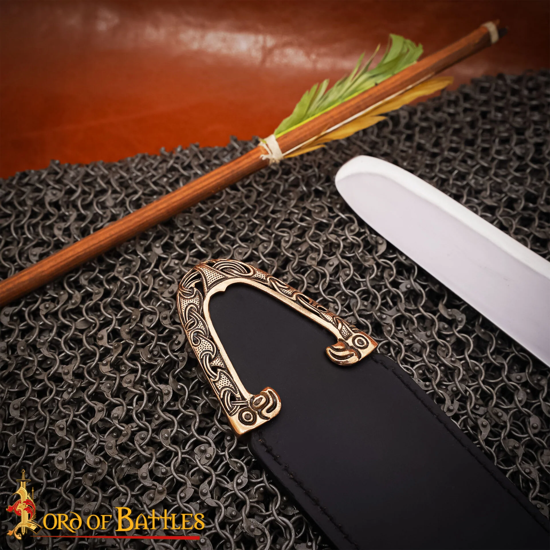 Espada Vikinga de Bronce Chape - Diseño Cabeza de Dragón - Image 3