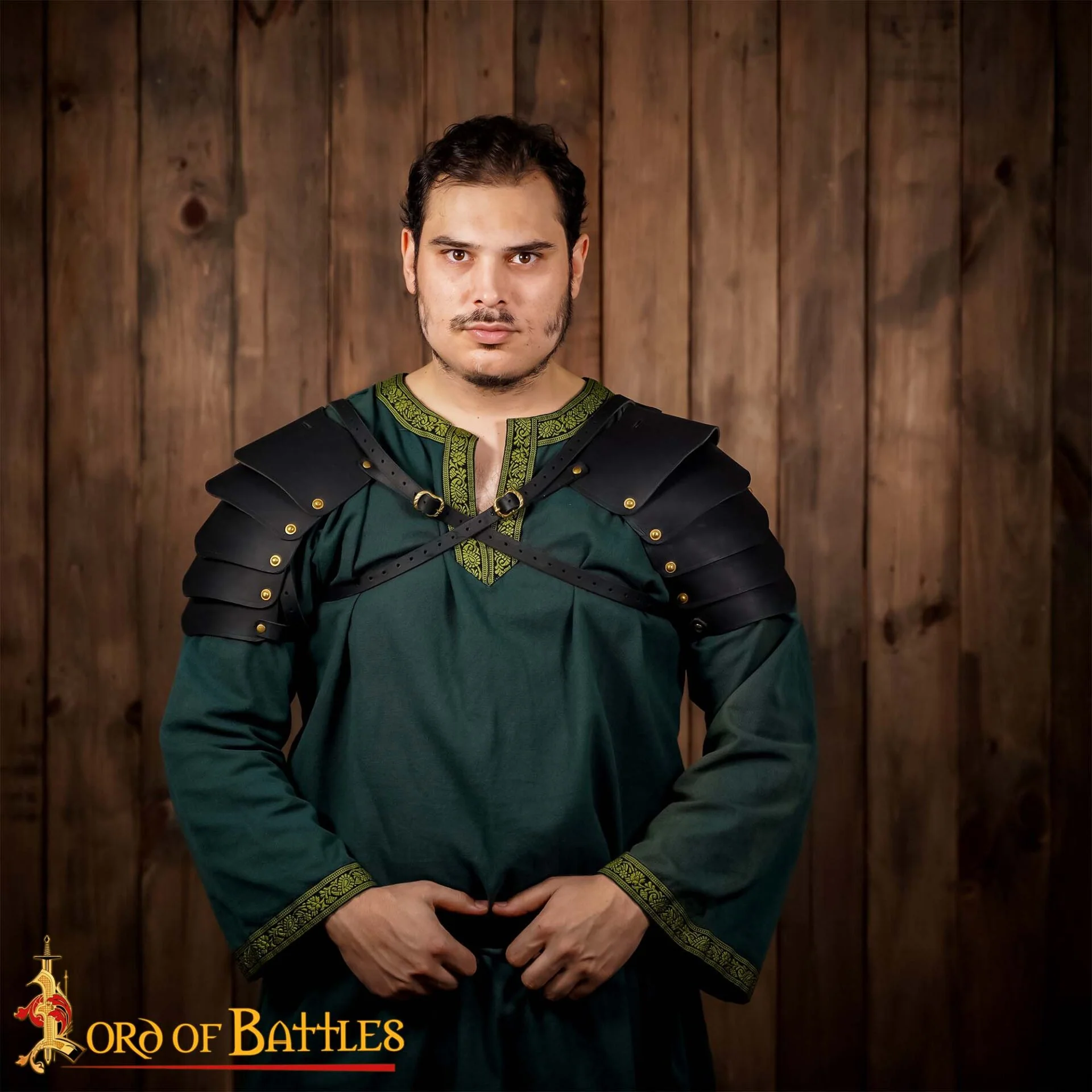 Fantasía Vikingo Pauldrons Cuero con Cinturones de Cuero Ajustables - Image 4