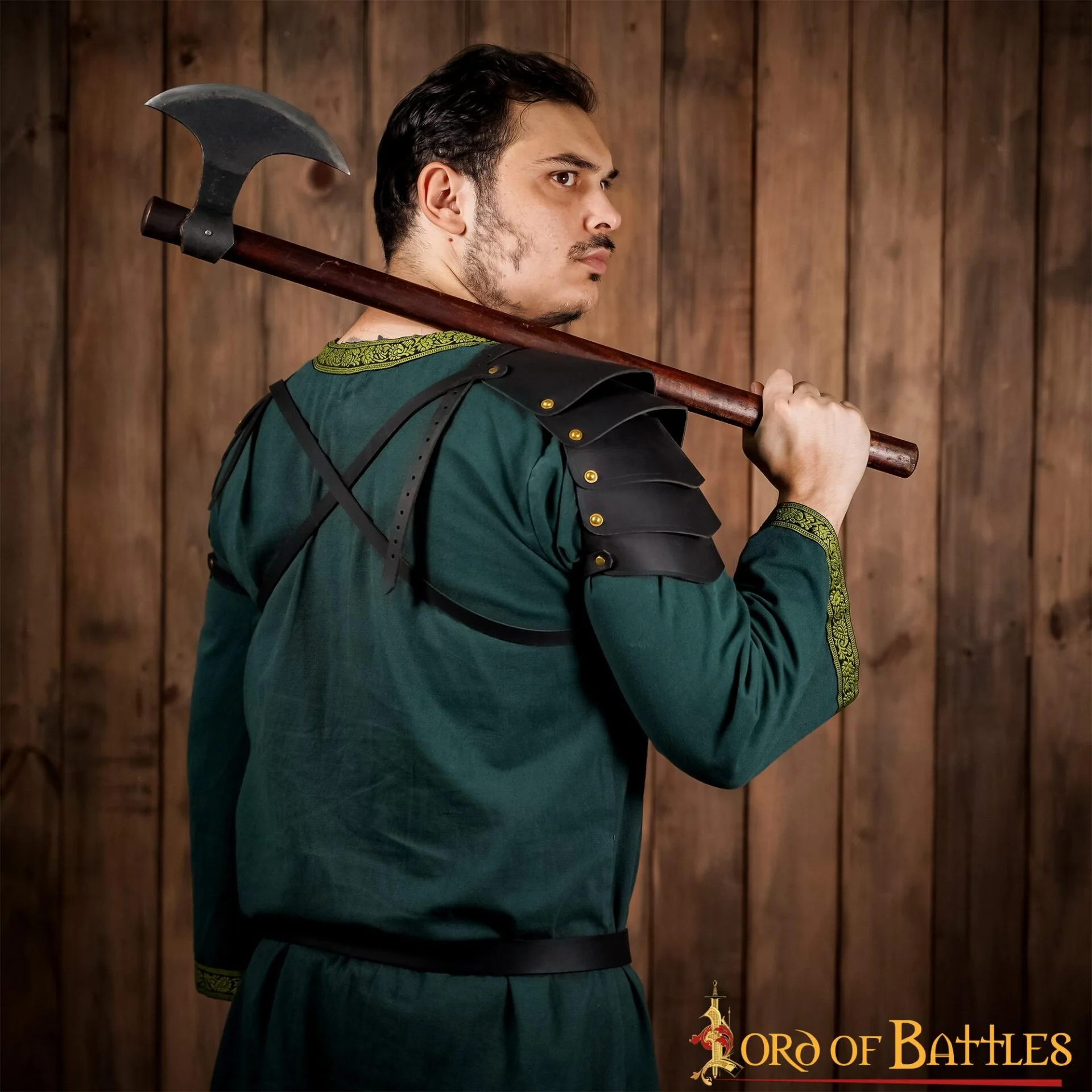Fantasía Vikingo Pauldrons Cuero con Cinturones de Cuero Ajustables - Image 9