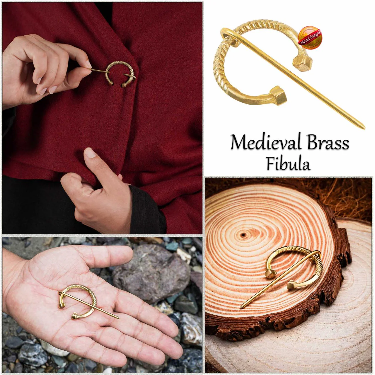 Fíbula Penannular Medieval de Latón - Alfiler Pequeño de Capa para Broche de Traje Histórico y Vikingo - Image 18