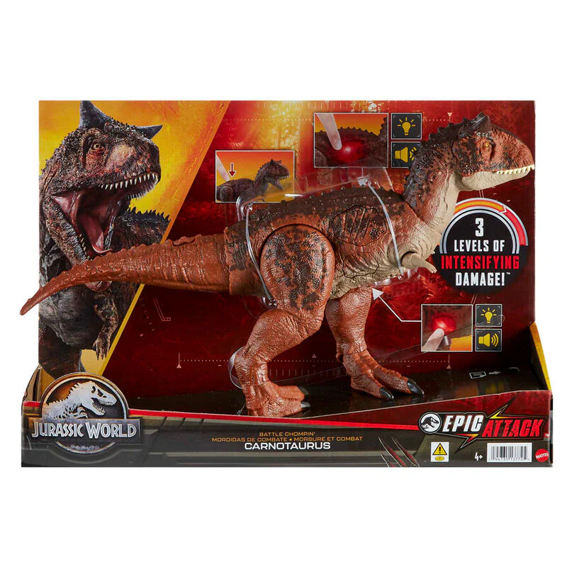 Figura Carnotaurus Mordidas De Combate Epic Evolution Jurassic World 20Cm