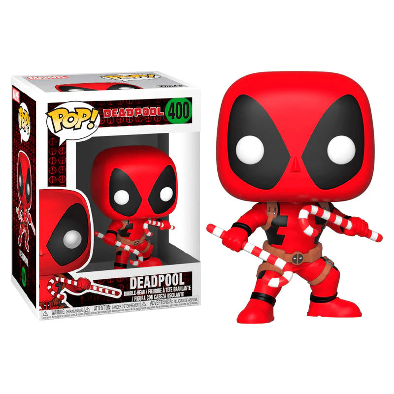 Figura Pop Marvel Holiday Deadpool With Candy Canes