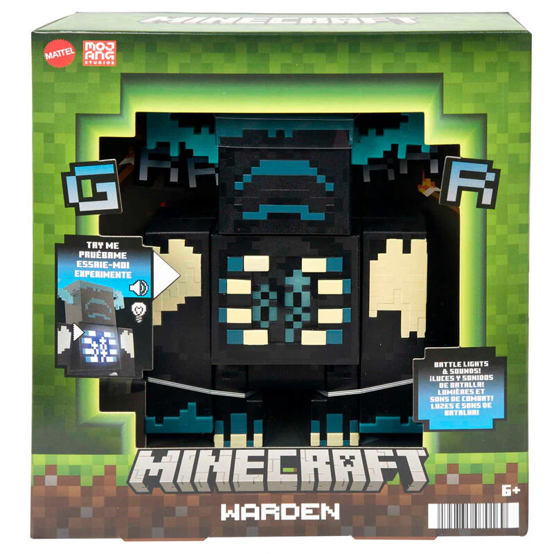 Figura Warden Minecraft Luz Y Sonido