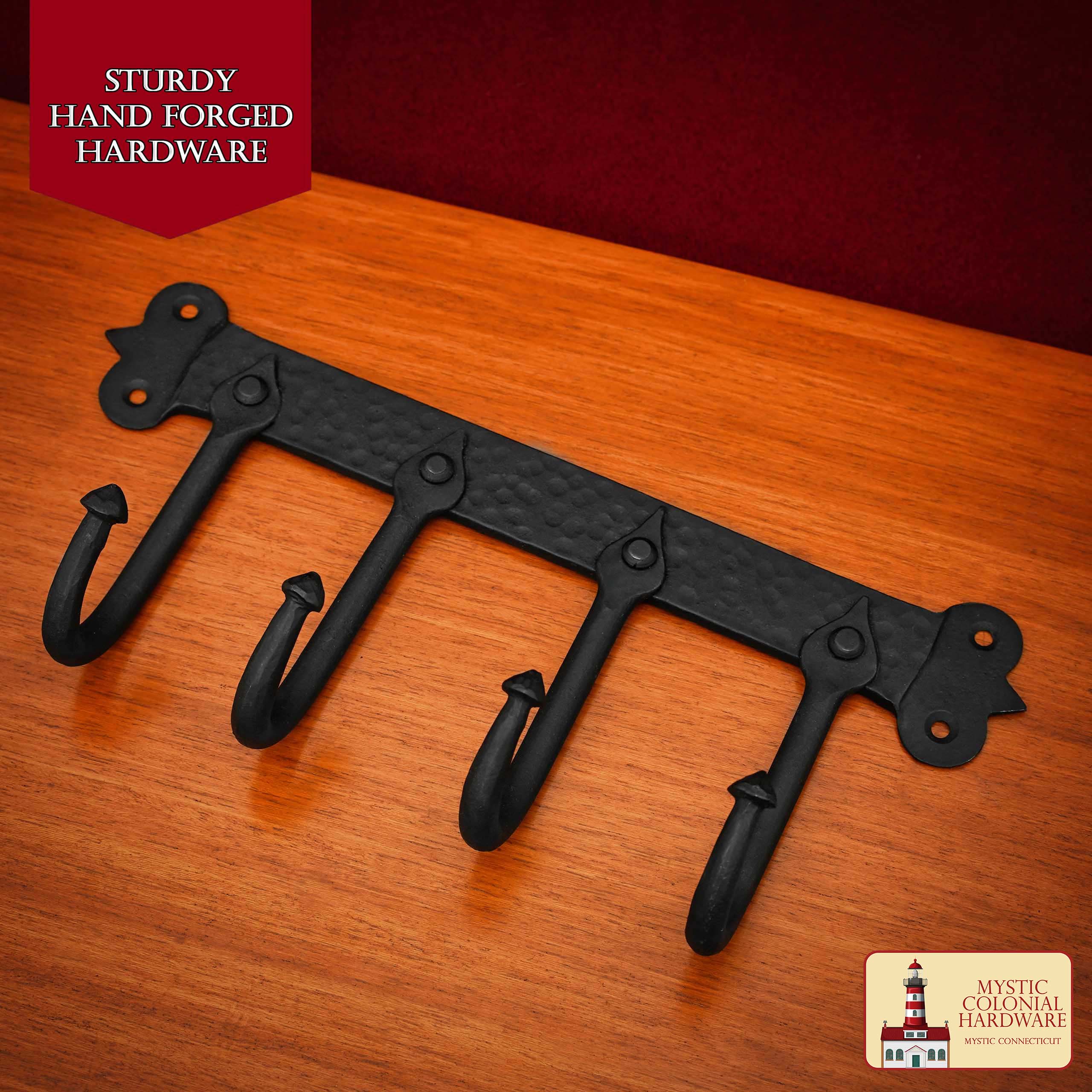 Ganchos de Pared Rústicos de Hierro Fundido, Ganchos Utilitarios Retro Resistentes para Colgar Abrigos, Bolsos, Toallas, Batas, Sombreros y Más, Acabado: Ennegrecido con Aceite - Image 2