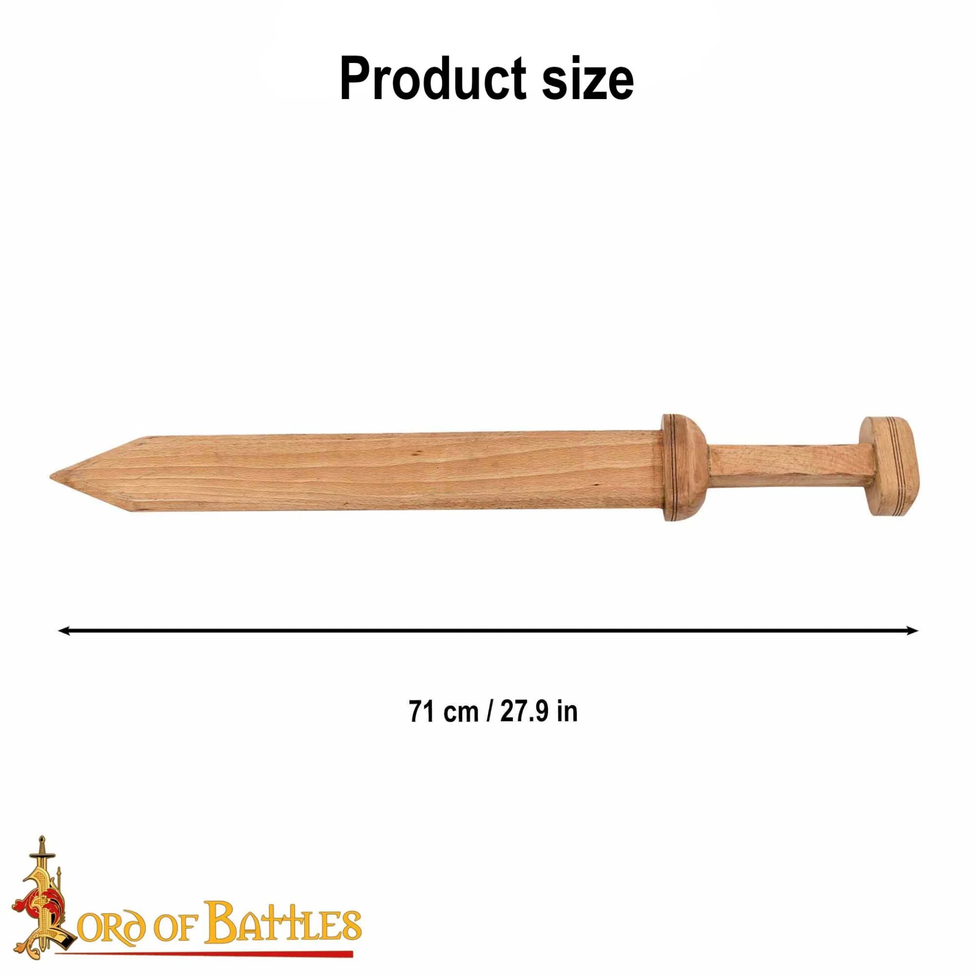 Gladius Romano Espada Artesanal de Madera con Diseño Histórico - Image 3