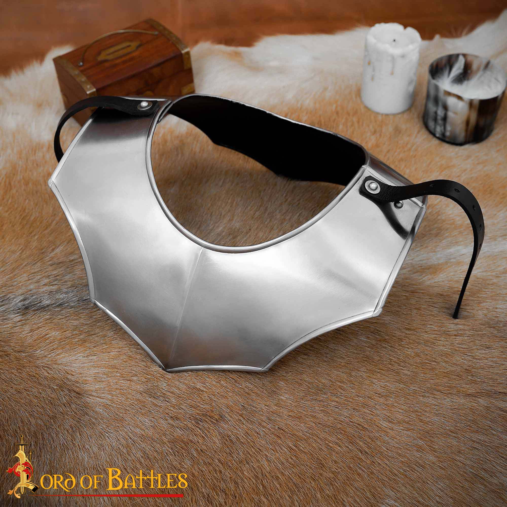Gorget de Acero Medieval de Caballero Vengador
