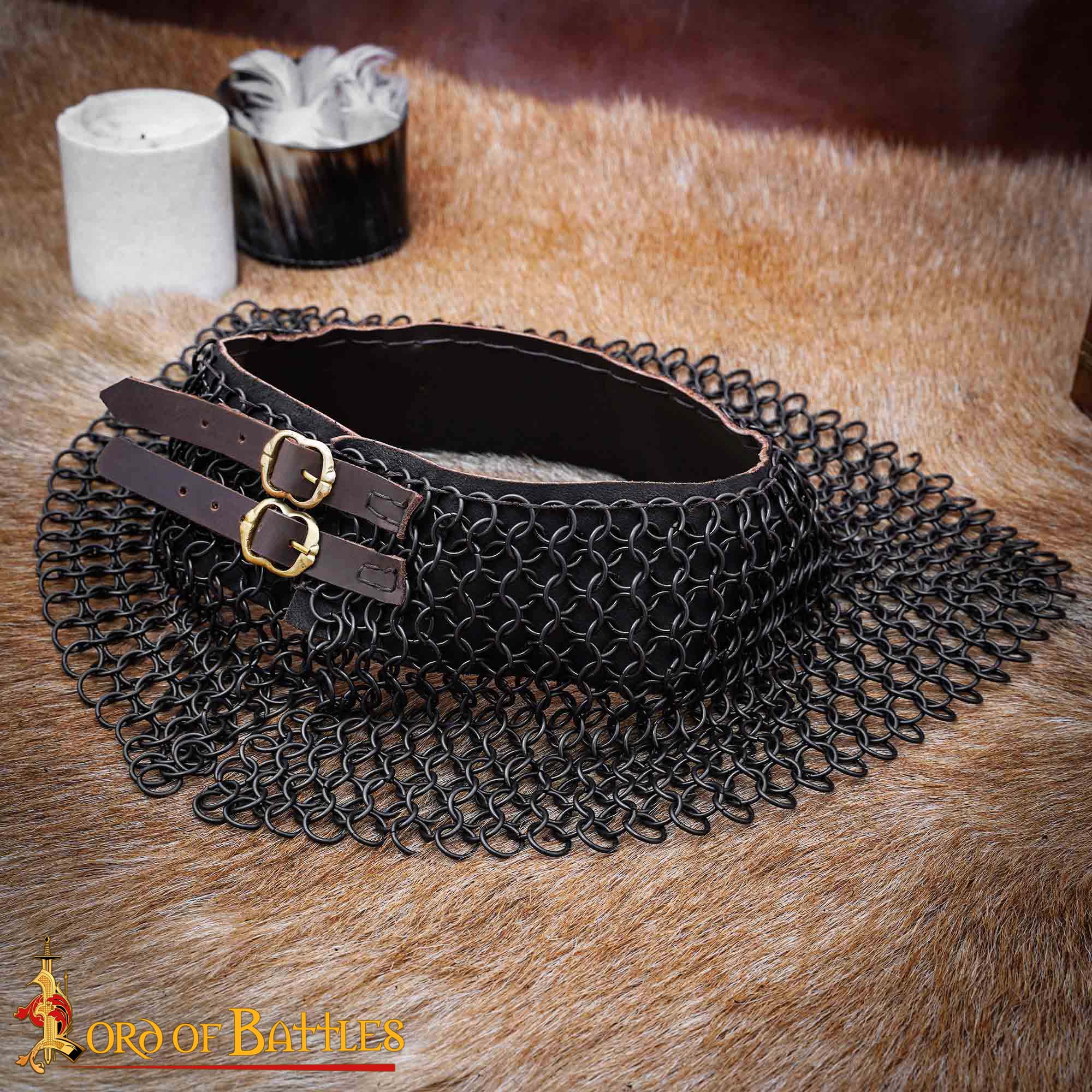 Gorget de Cota de Malla / Estándar - 10mm Butted Round Ring - 16 Gauge, Mild Steel - Ideal For Stage Combat & Reenactments - Image 2