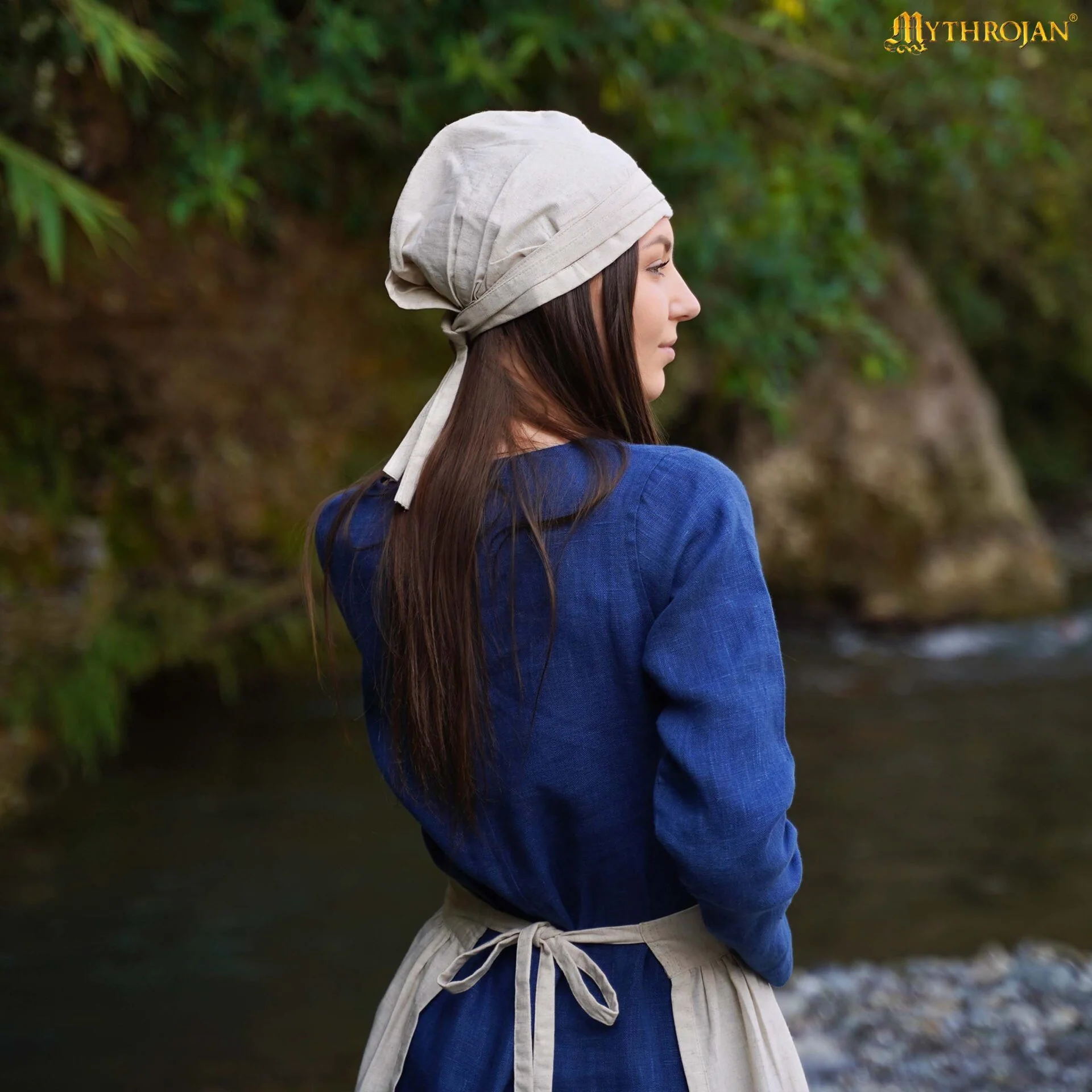 Gorro de Santa Birgita: Sombrero Medieval Modesto y Práctico de Mezcla de Lino y Algodón para Recreaciones y Larp - Image 6