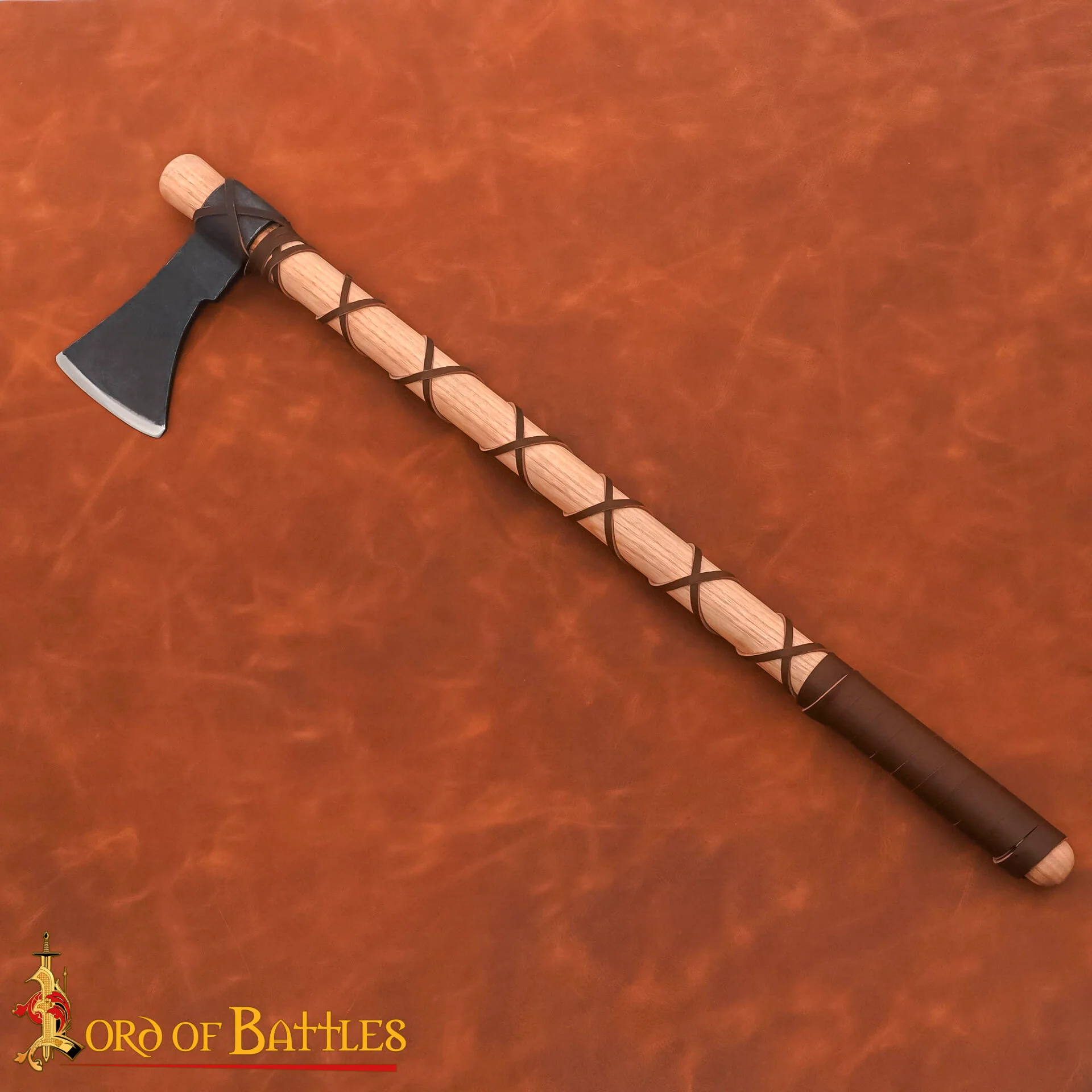Hacha Artesanal Vikinga - Acero al Carbono y Cuero - Image 3