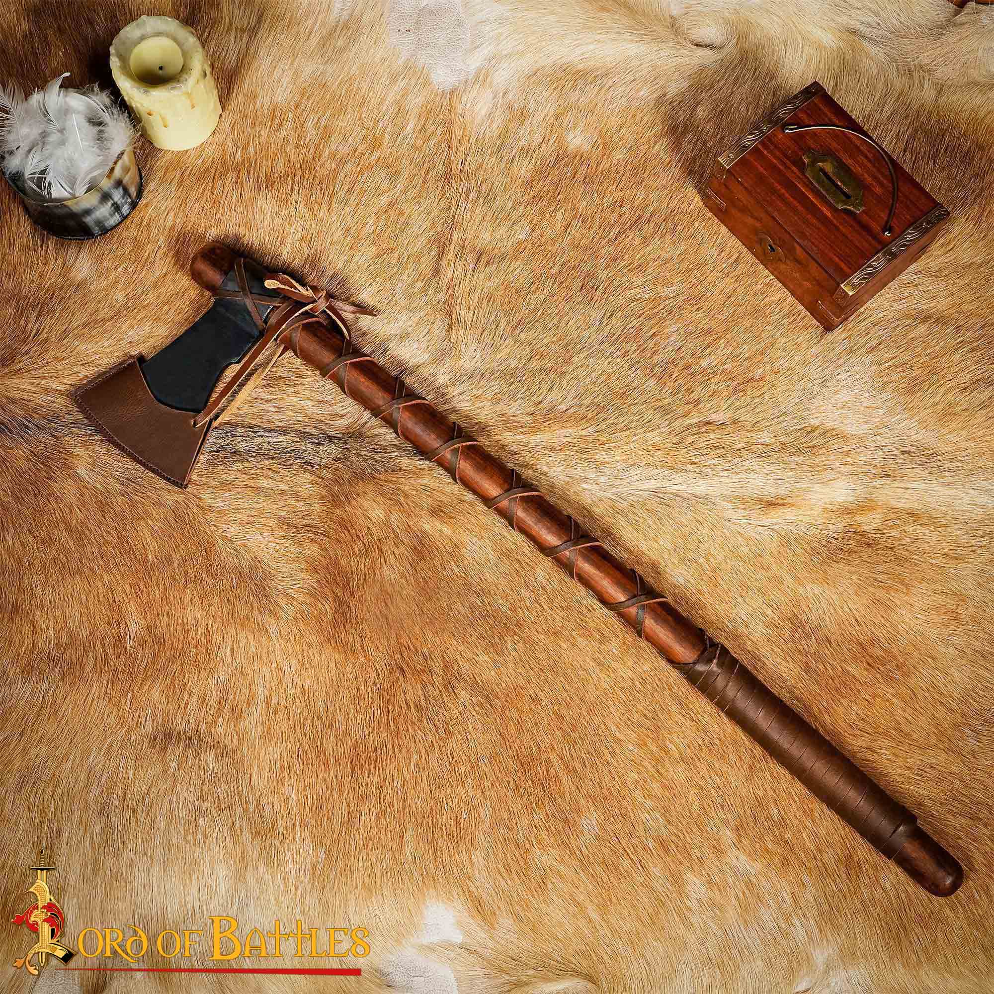 Hacha Artesanal Vikinga - Acero al Carbono y Cuero - Image 8