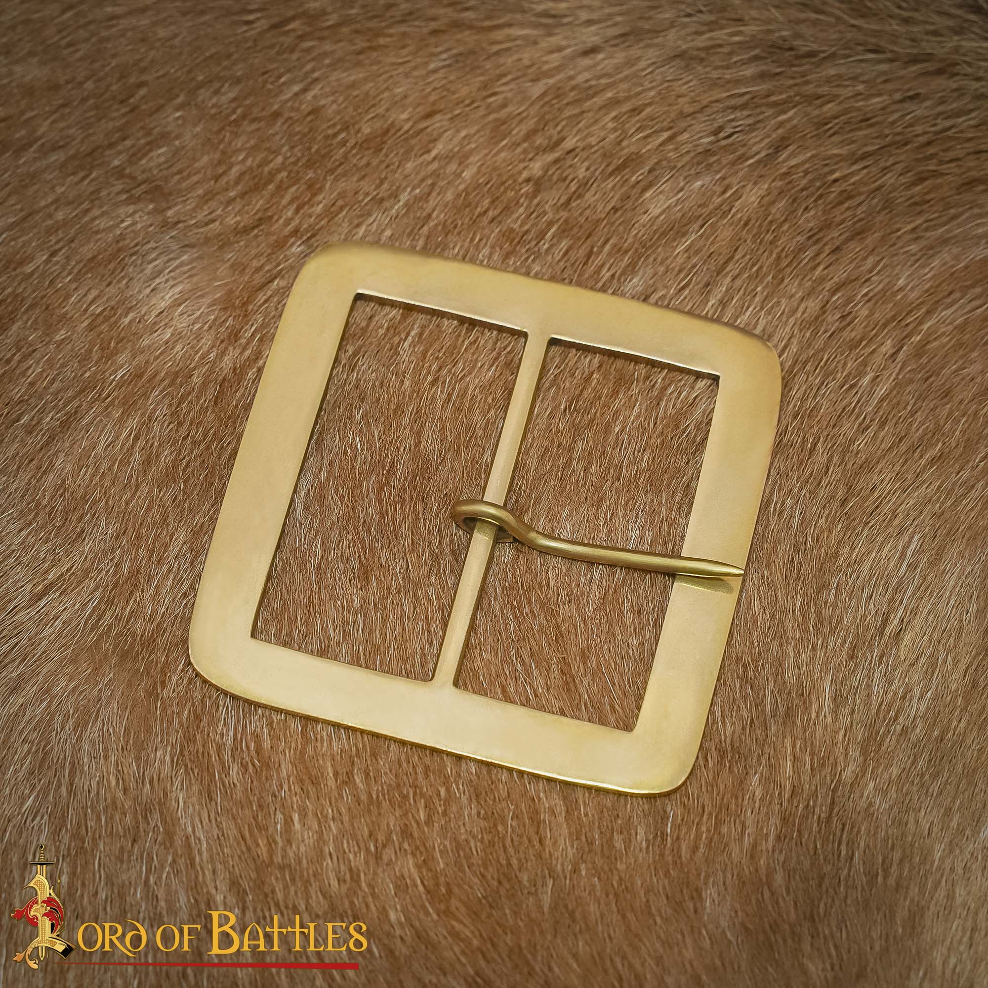Hebilla Cuadrada Medieval de Latón Macizo - 3.6" para Cinturones Anchos de Cuero y Accesorios de Disfraces - Image 12