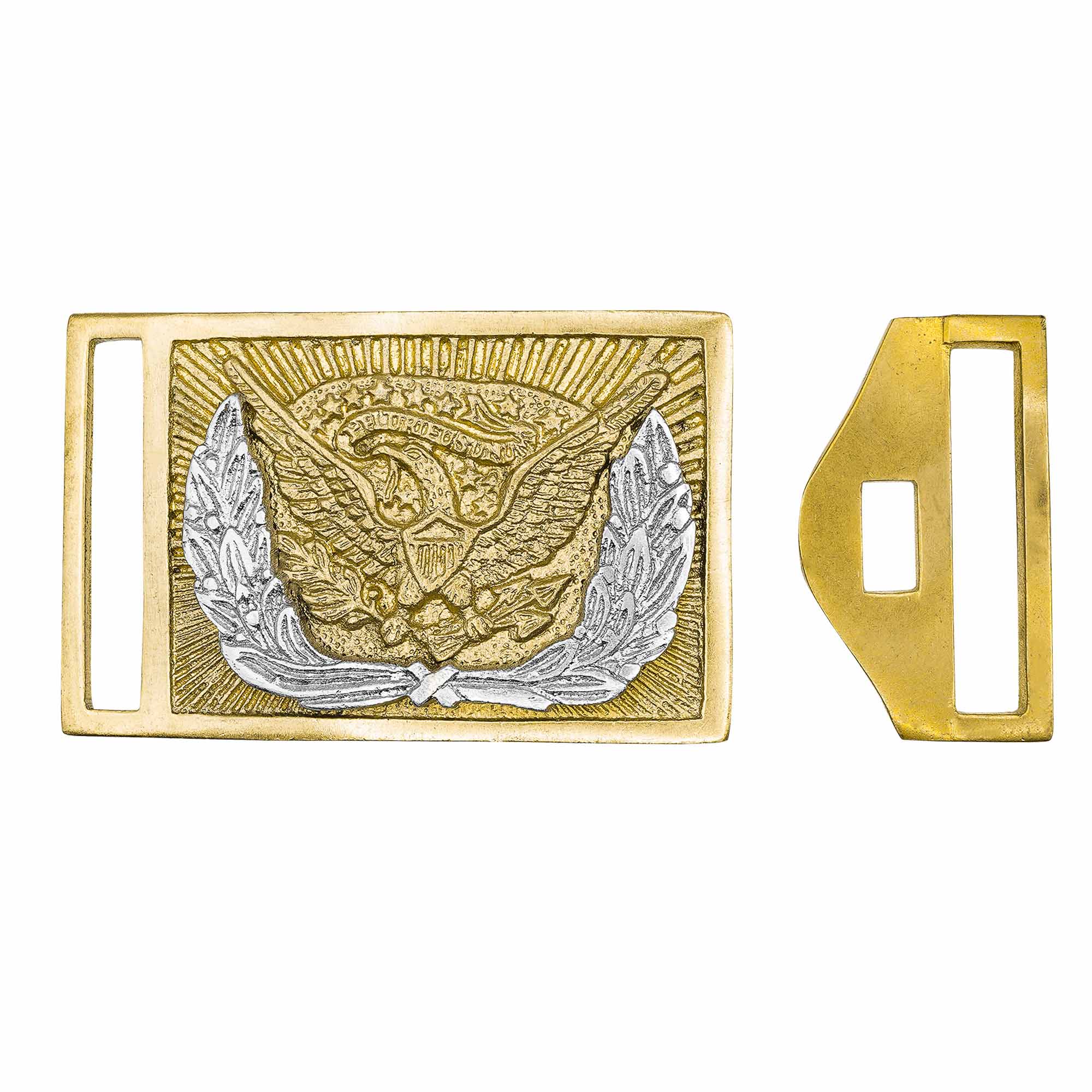Hebilla de Cinturón de Latón Puro de Oficial de la Unión de la Guerra Civil Americana - Image 2