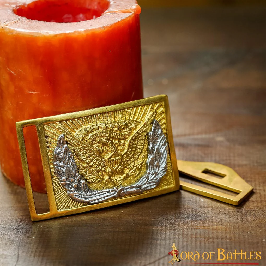 Hebilla de Cinturón de Latón Puro de Oficial de la Unión de la Guerra Civil Americana - Image 8