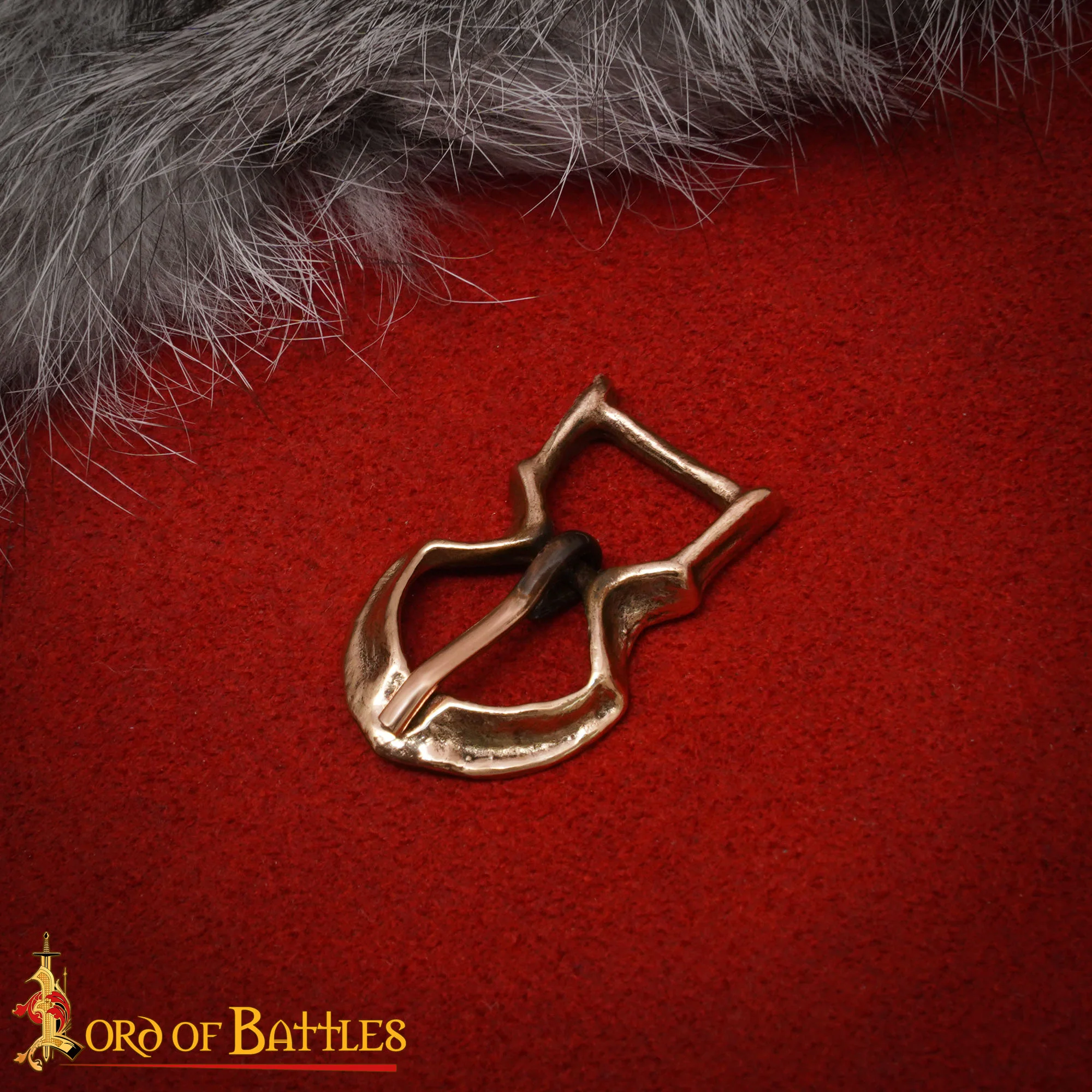 Hebilla de Cinturón Medieval de Bronce - Auténtico Ajuste de Cuero Estilo Vikingo y Normando - Image 2