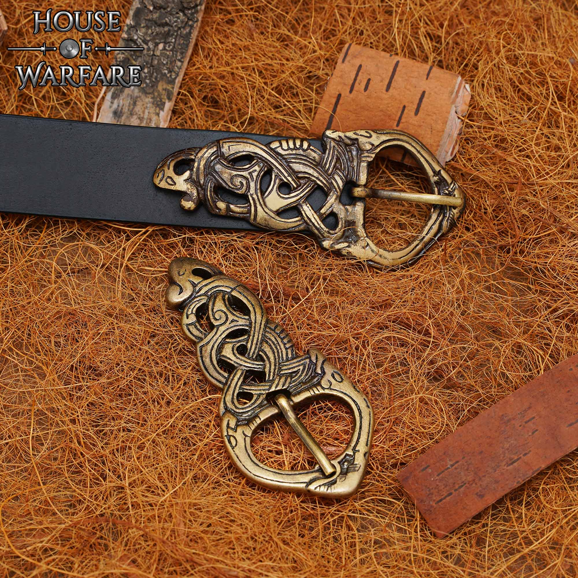 Hebilla de Cinturón Vikinga de Latón con Nudo de Serpiente - Antiguo - Image 5