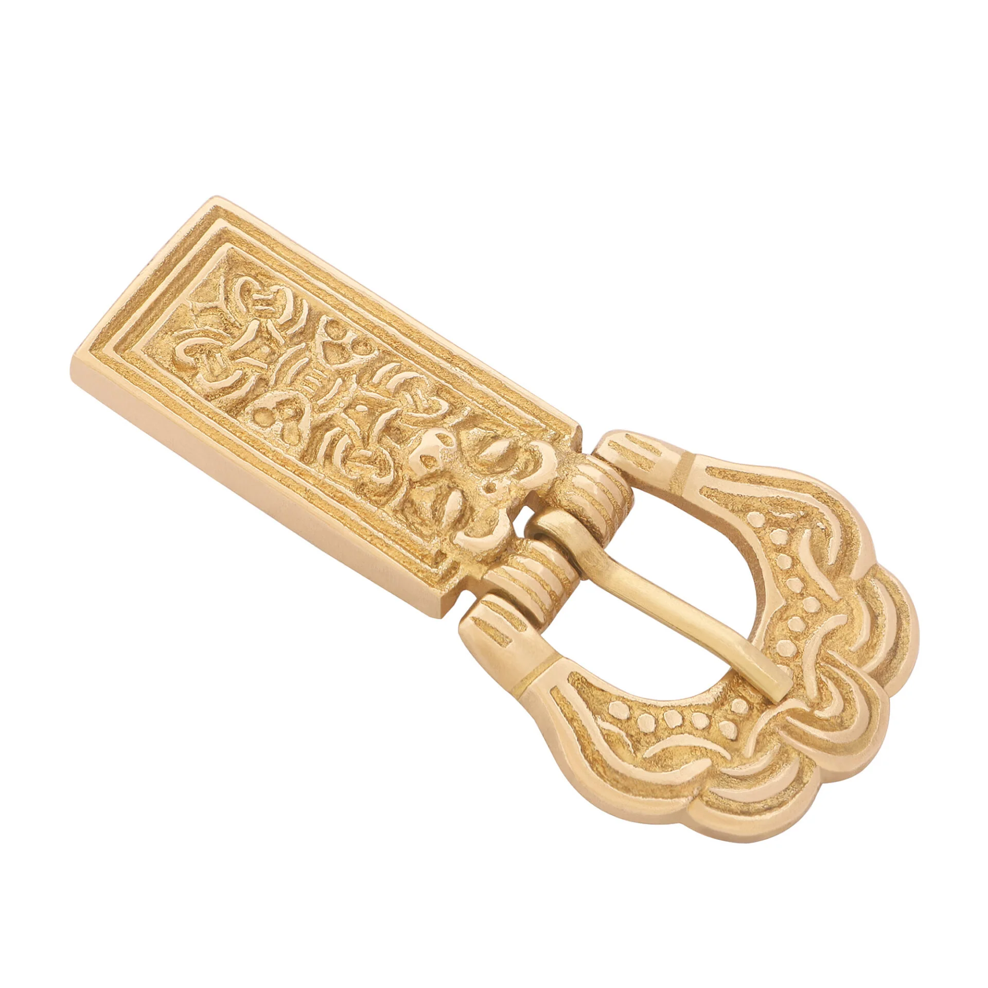 Hebilla Medieval de Latón para Cinturón - Accesorio Histórico Grabado - Latón Macizo - Image 4