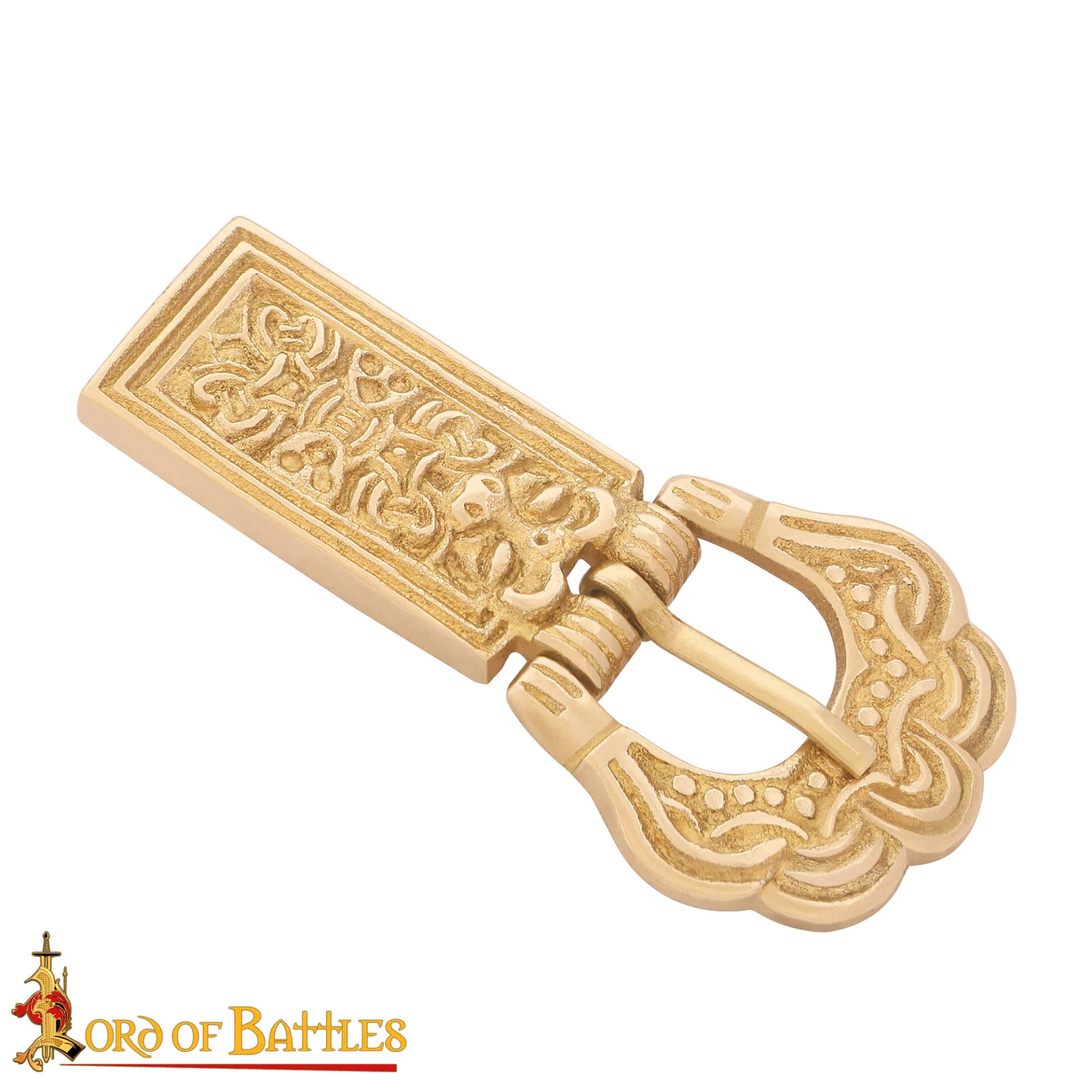 Hebilla Medieval de Latón para Cinturón - Accesorio Histórico Grabado - Latón Macizo - Image 7