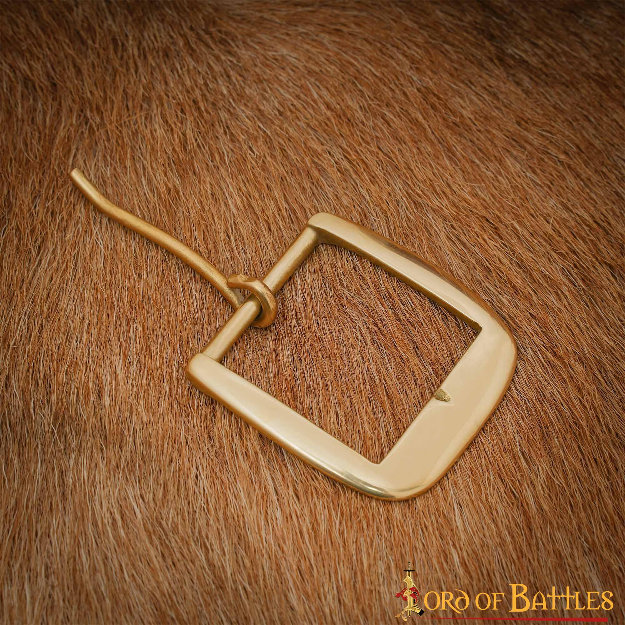 Hebilla Medieval de Latón para Cinturón - Marco Ancho para Marroquinería Histórica - Image 3