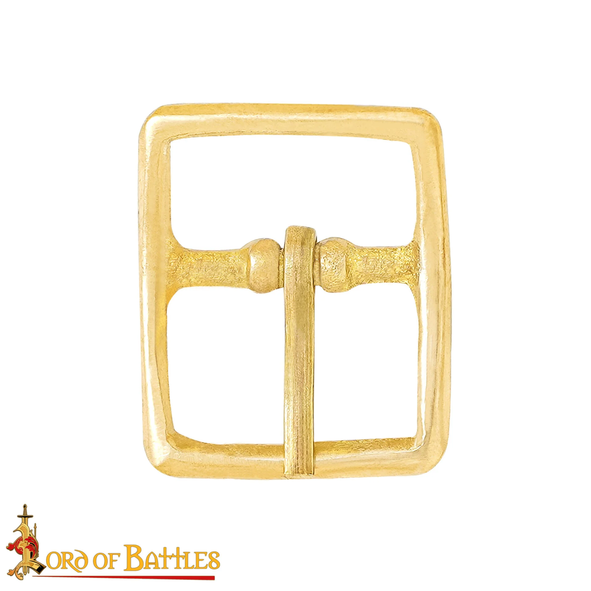 Hebilla Medieval de Latón para Cinturón - Rectangular Maciza - Image 2