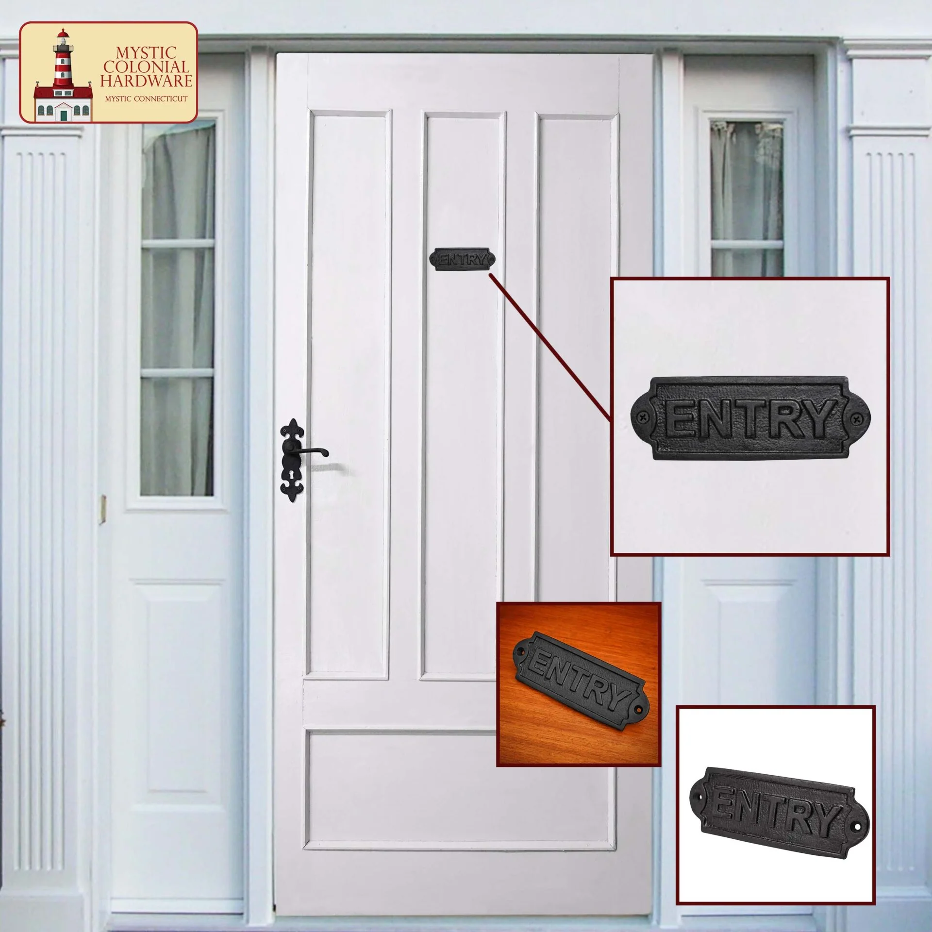 Hierro Forjado Macizo Señal de Entrada Vintage para Puertas Accesorio de Ferretería Hecho a Mano - Image 6