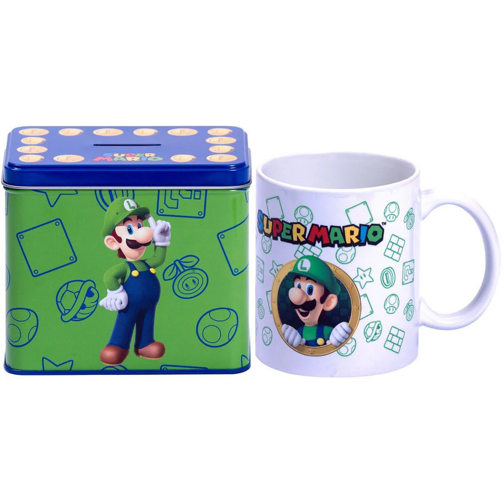 Hucha + Taza Luigi Super Mario Bros Nintendo - Image 3