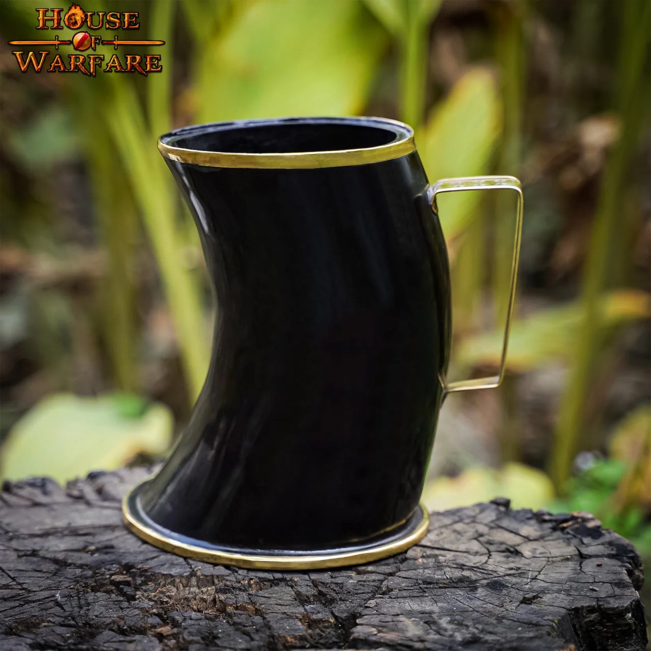 Jarra de Cuerno de Buey Estilo Vikingo con Borde de Latón Hecha a Mano - Image 3