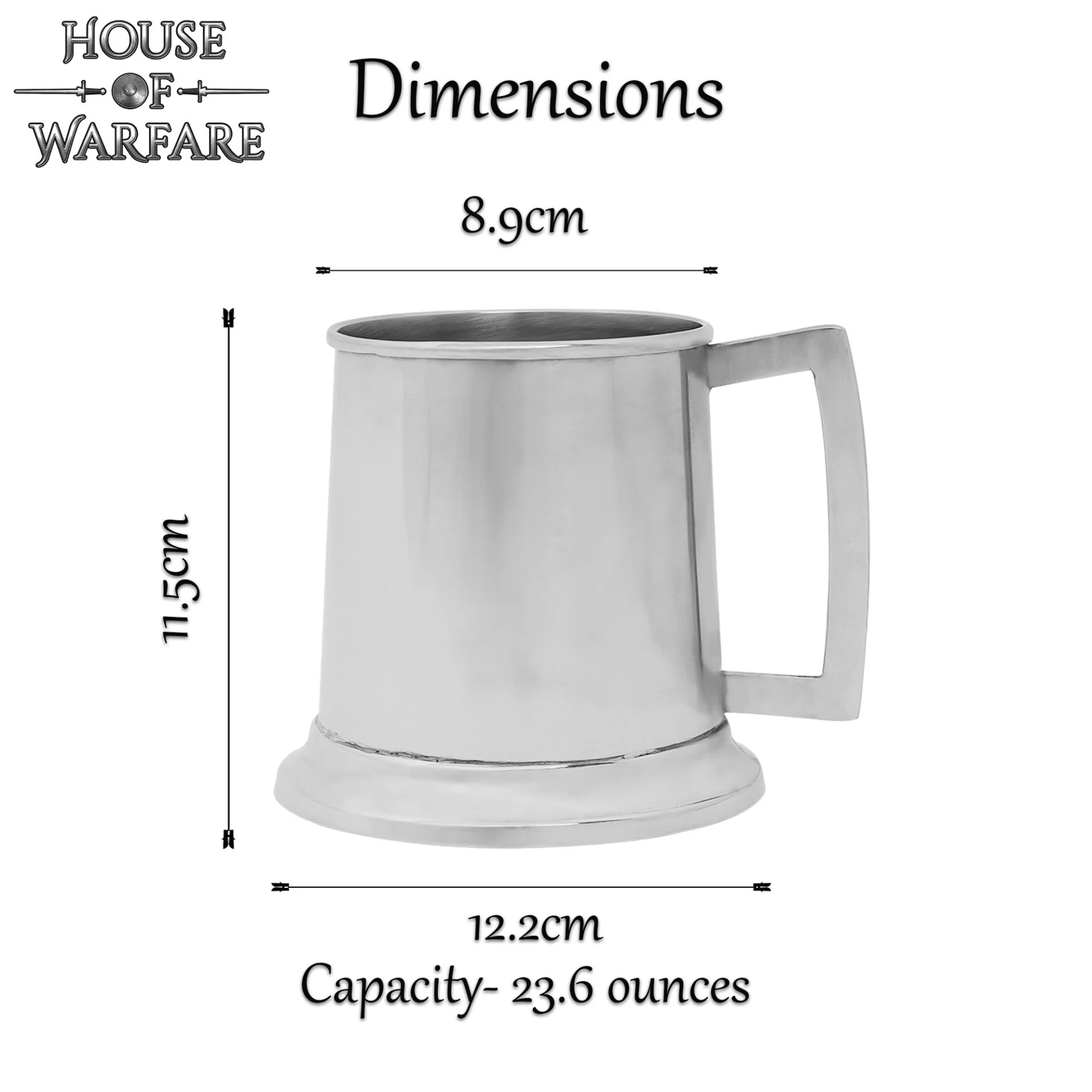 Jarra Medieval de Acero Pulido - 4,5 Pulgadas, 660 Ml de Capacidad - Image 10