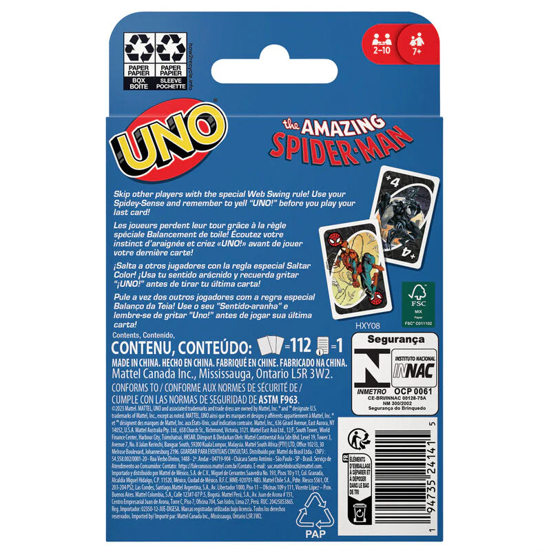 Juego Cartas Uno Spiderman Marvel - Image 4