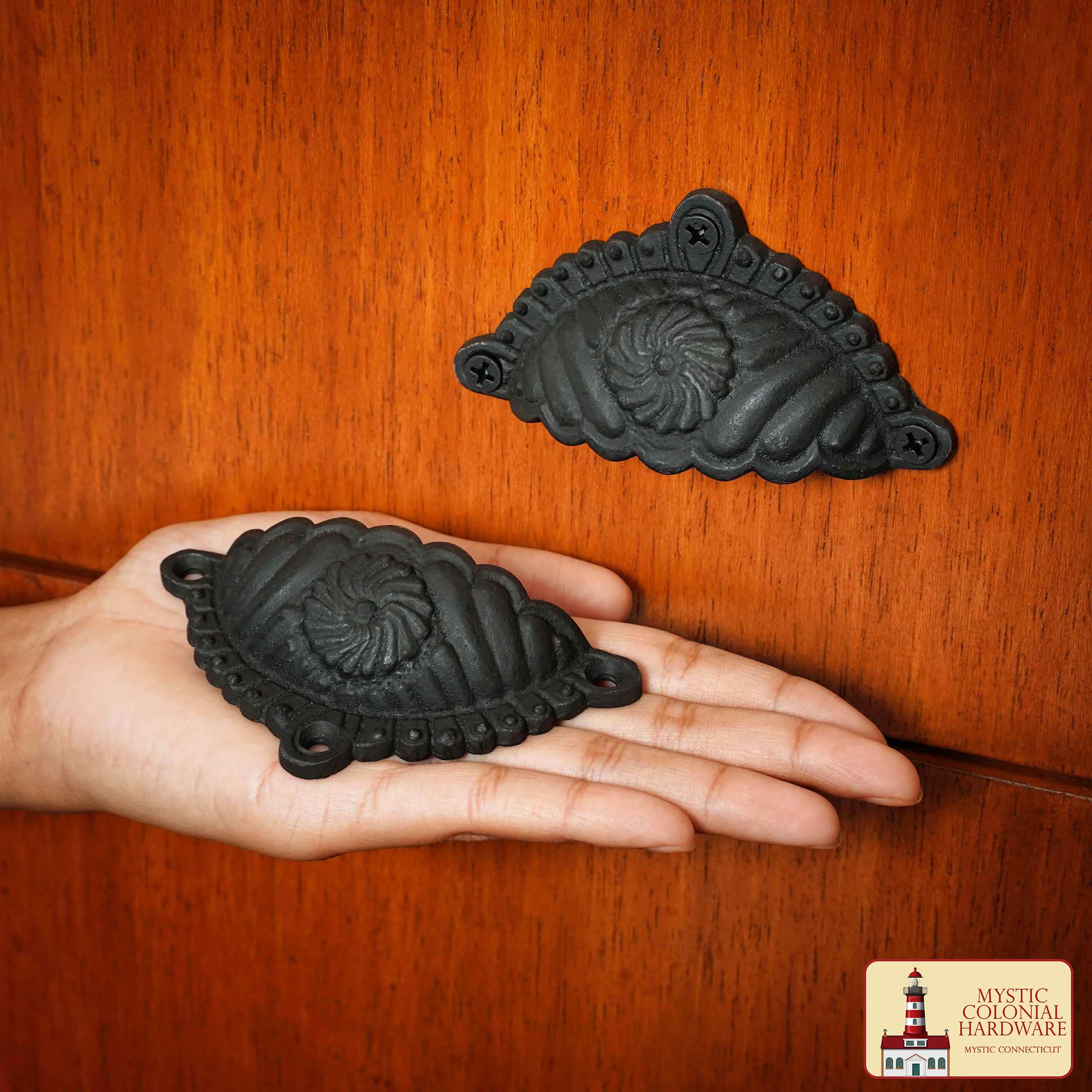 Juego de 4 Tiradores de Hierro Fundido Rústico: Ideal para Ambientes Victorianos, Coloniales, Retro, Steampunk, Góticos, Barrocos y Medievales, (9.6x5.4) Cm - Image 2