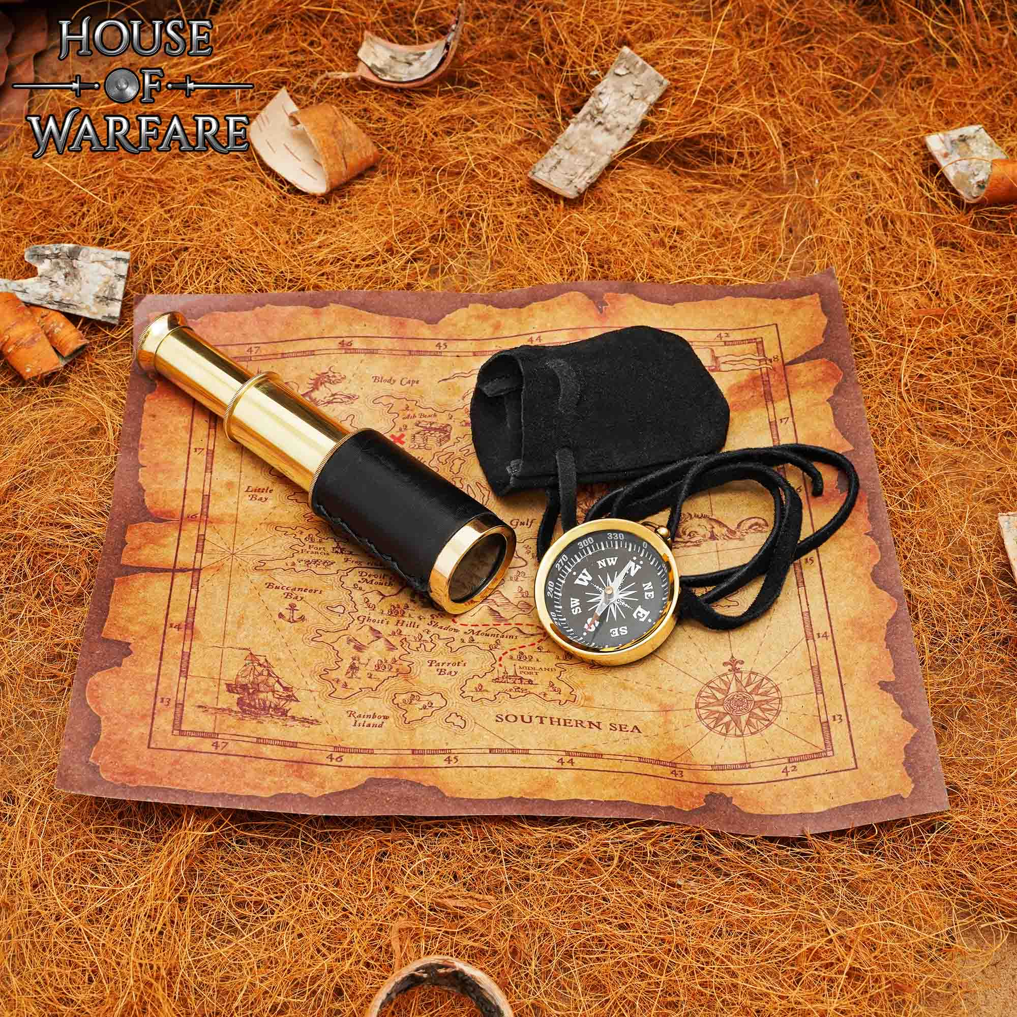 Juego de Búsqueda del Tesoro Brújula Telescopio Mapa Ideal para Larp Cosplay