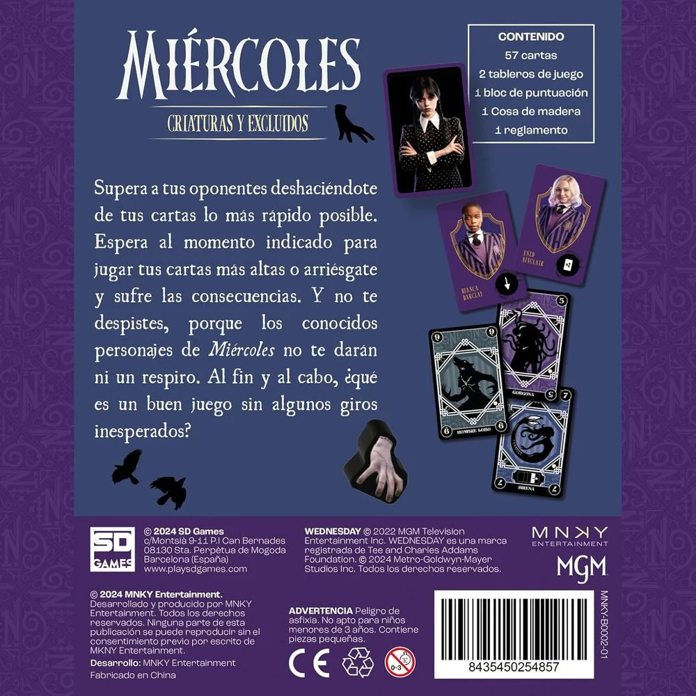 Juego De Cartas Criaturas Y Excluidos Miercoles Wednesday Español - Image 4