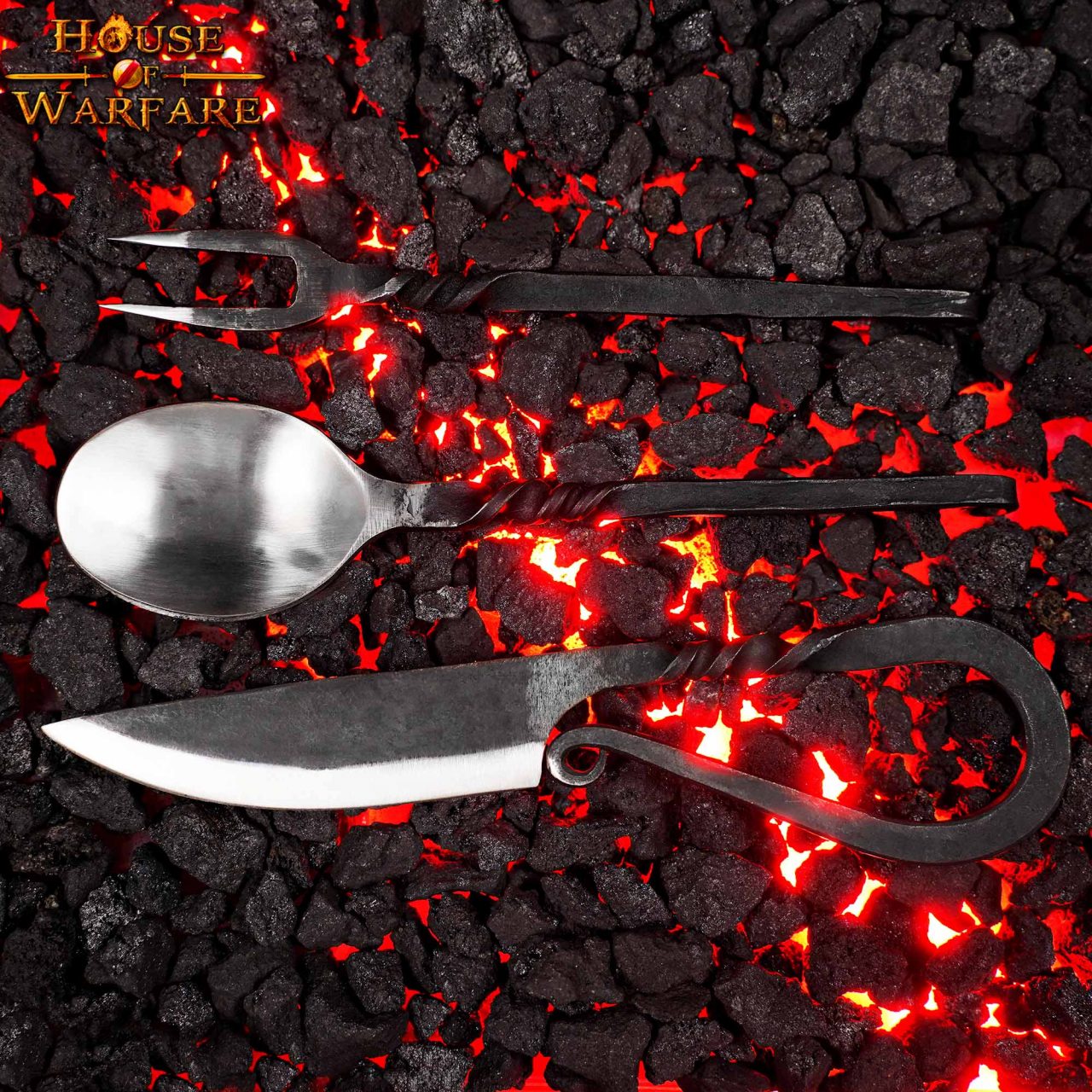 Juego de Cubiertos Medievales Forjados a Mano con Vaina - Image 8