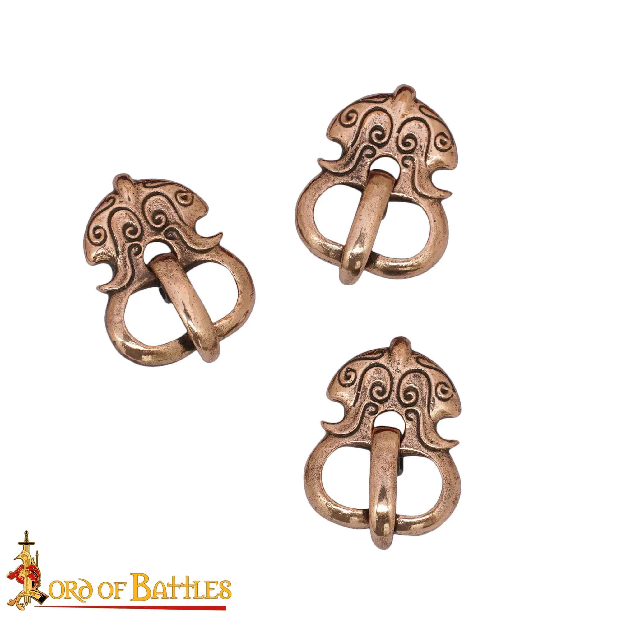 Juego de Hebillas de Cinturón Vikingas - Estilo Nórdico, Acabado en Bronce Antiguo (juego de 3) - Image 3