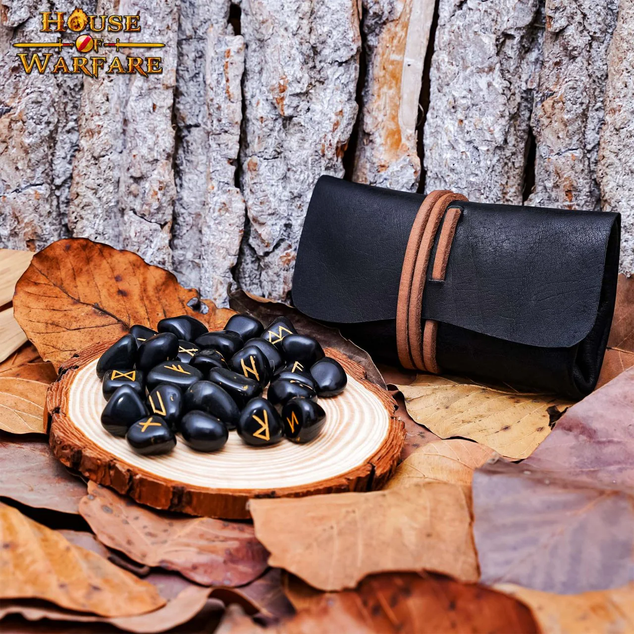 Juego de Piedras Rúnicas Vikingas con Estuche de Cuero Negro - Adivinación y Estrategia Nórdica - Image 17