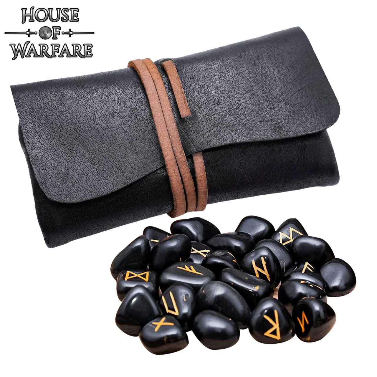 Juego de Piedras Rúnicas Vikingas con Estuche de Cuero Negro - Adivinación y Estrategia Nórdica - Image 22