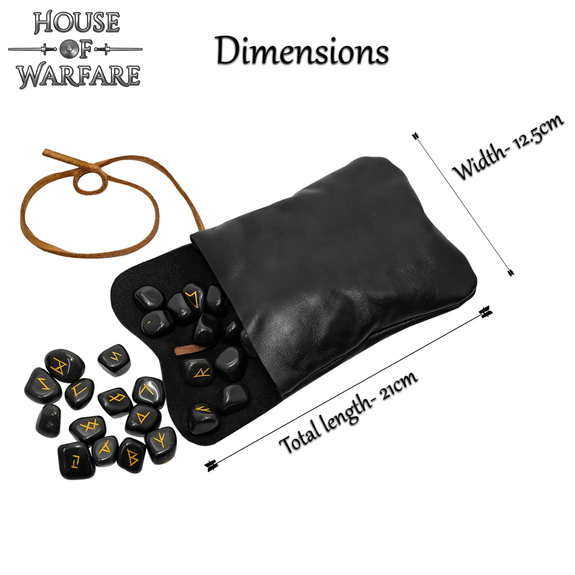 Juego de Piedras Rúnicas Vikingas con Estuche de Cuero Negro - Adivinación y Estrategia Nórdica - Image 23