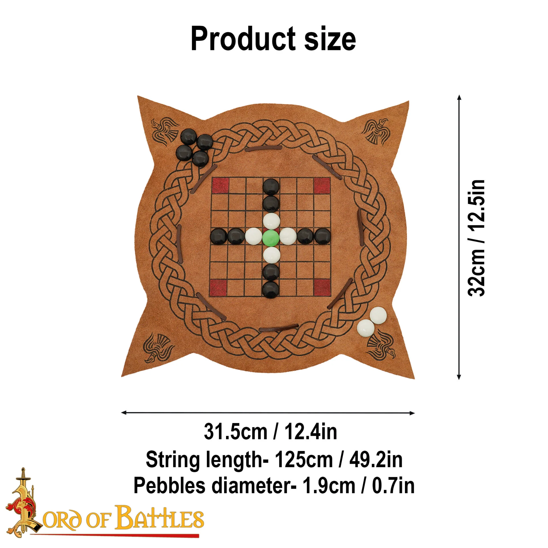 Juego Hnefatafl Vikingo del Siglo X - Edición de Viaje de Cuero Hecho a Mano - Image 16