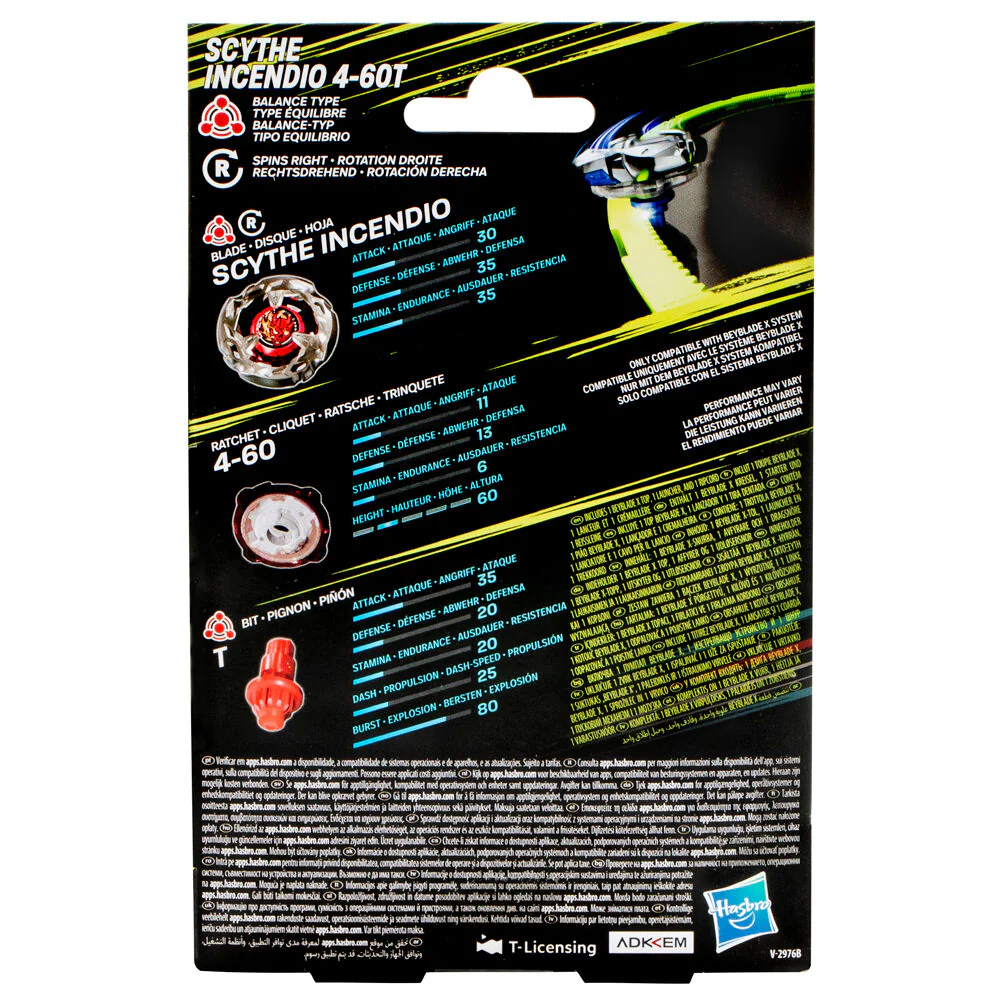 Juego Scythe Incendio 4-60T Beybladex - Image 4