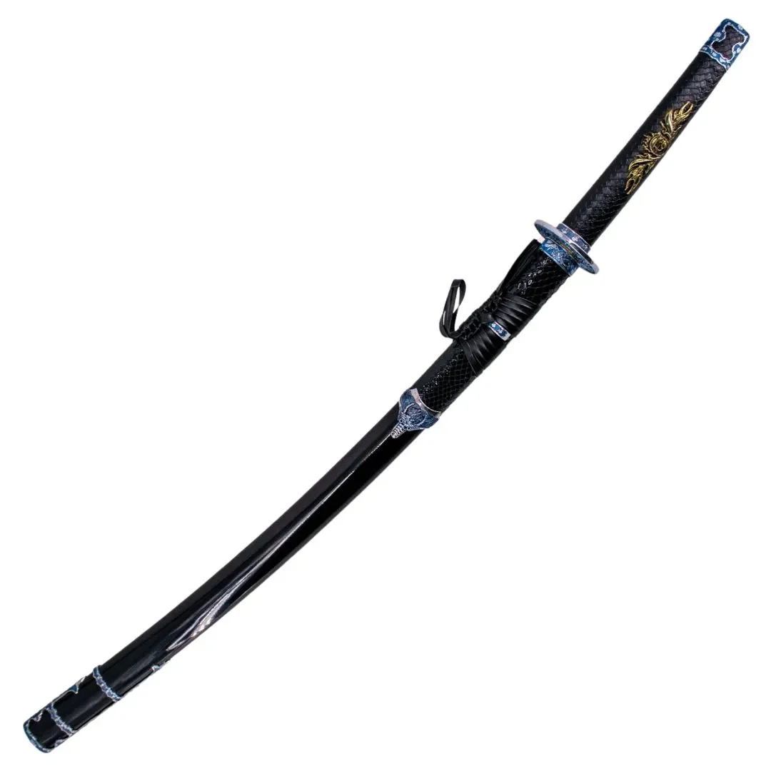 Katana Funcional Decorada Negra - Image 3