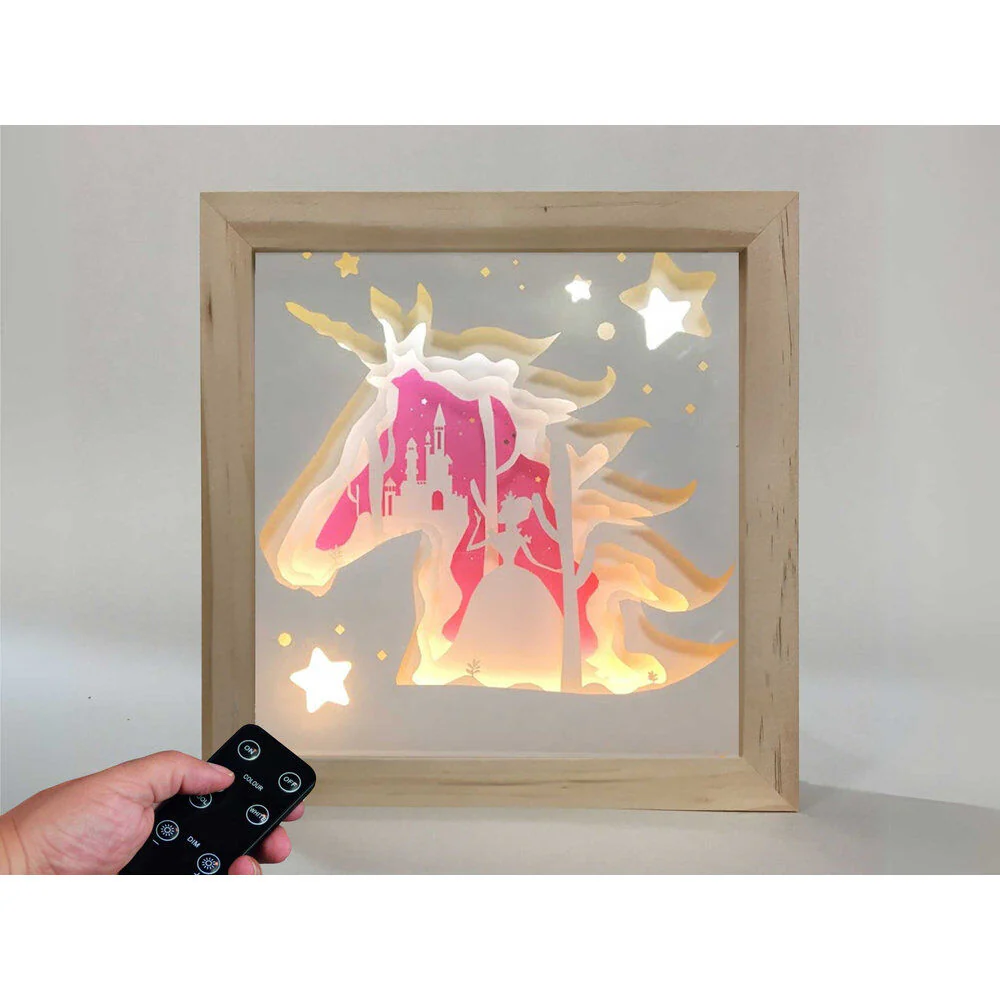 Lampara Unicornio Madera