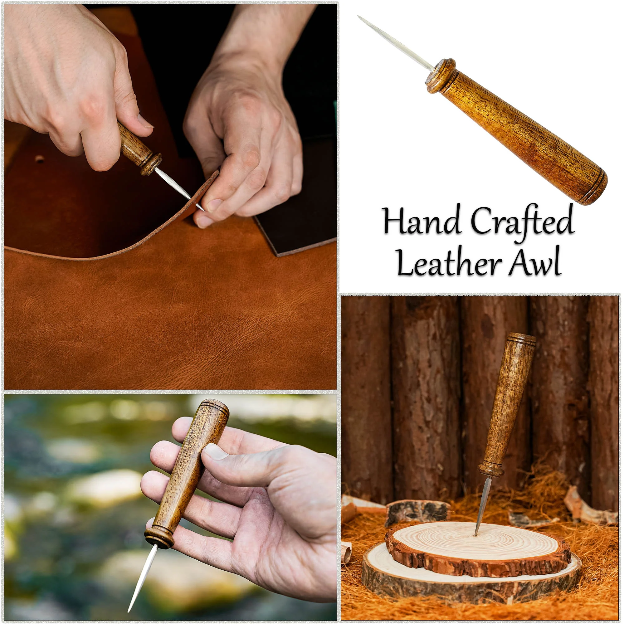 Lezna de Cuero - Mango de Madera Pulida - Herramienta de Costura Tradicional - Image 19