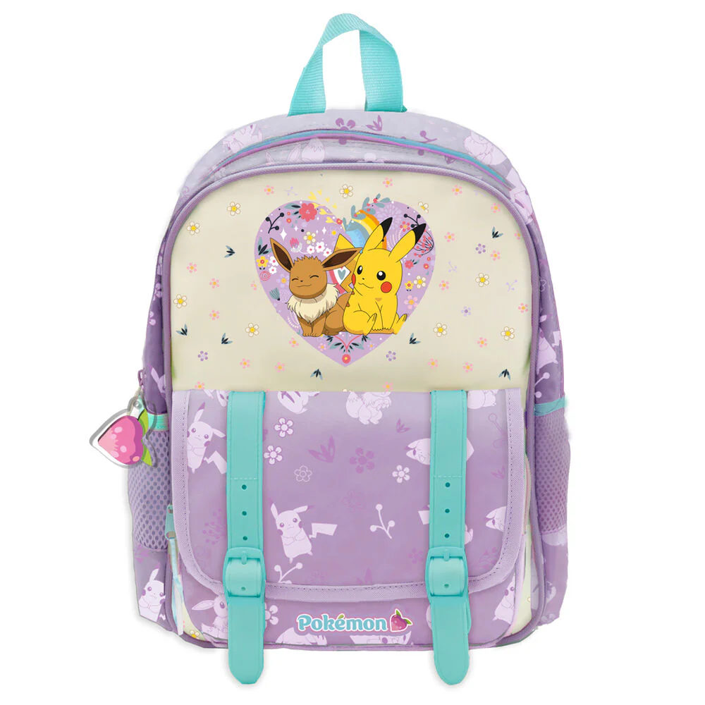 Mochila Flowers Pokemon 30Cm Adaptable