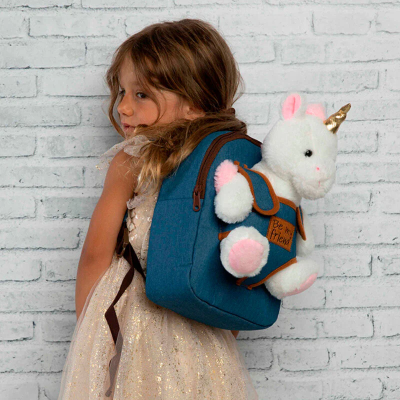 Mochila + Peluche Unicornio Tiara 26Cm