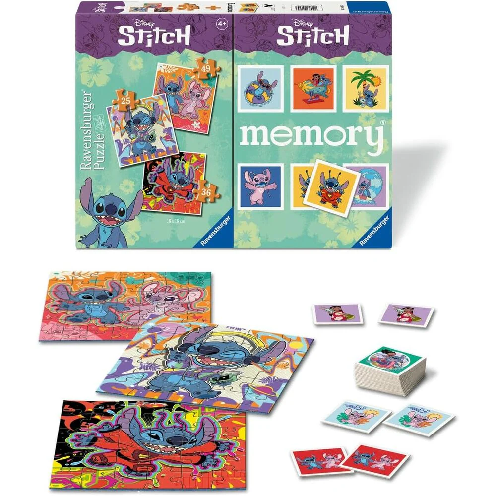 Multipack Memory + 3 Puzzles Stitch Disney - Image 3