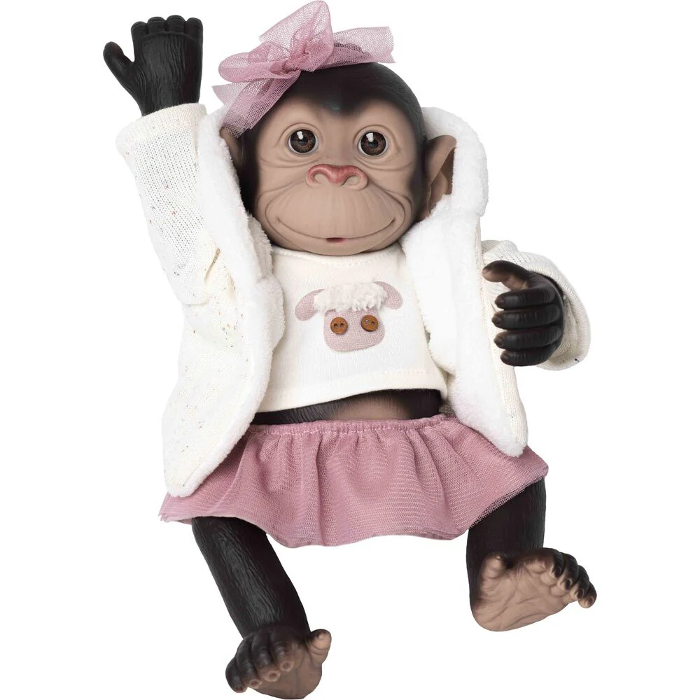 Muñeco Bebe Reborn Mono Capucha Y Falda